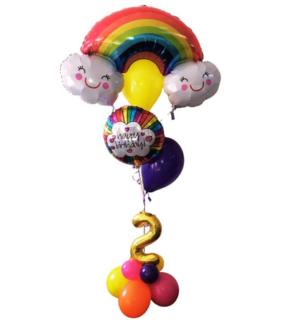 Rainbow Birthday Smiles with Number Base