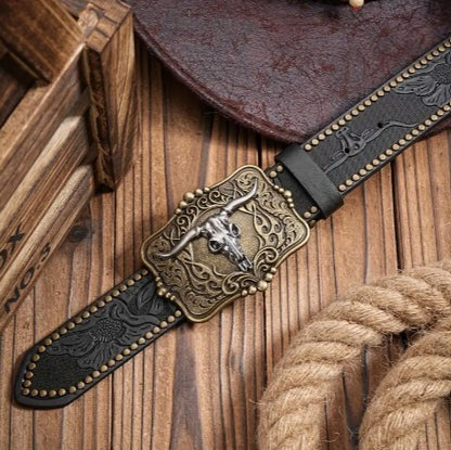 Western Cowboy Belt - Black