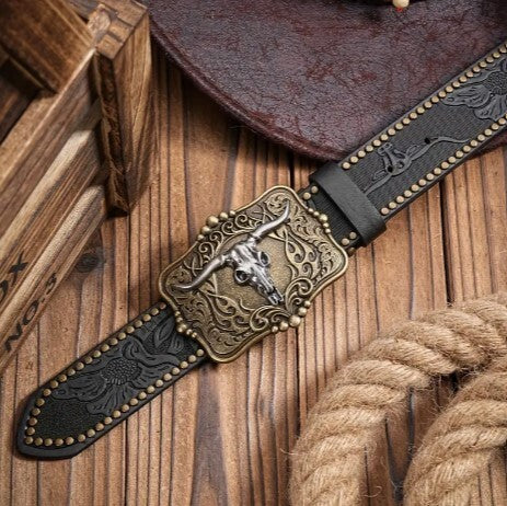 Western Cowboy Belt - Black