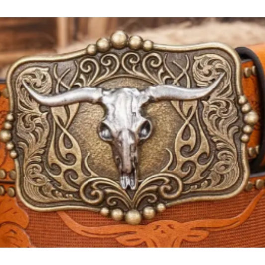 Western Cowboy Belt - Dark Brown