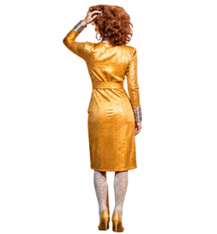 70s Disco Gold Glitter Wrap Dress