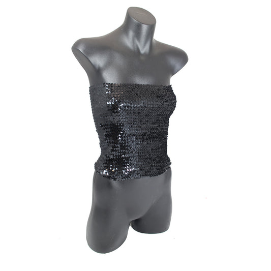 Black Sequin Boob Tube