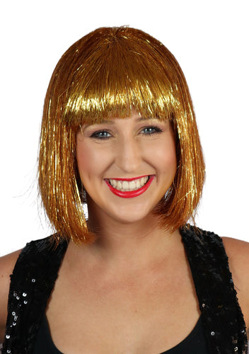 Disco Gold Tinsel Wig