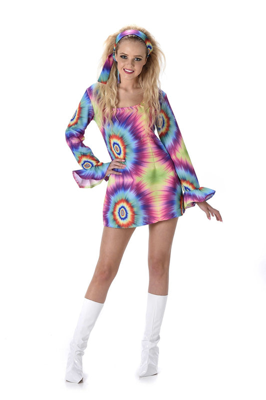 Hippie Tye Dye Adult Mini Dress