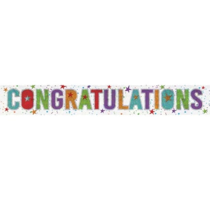 Congratulations Colourful Foil Banner - 2.7m