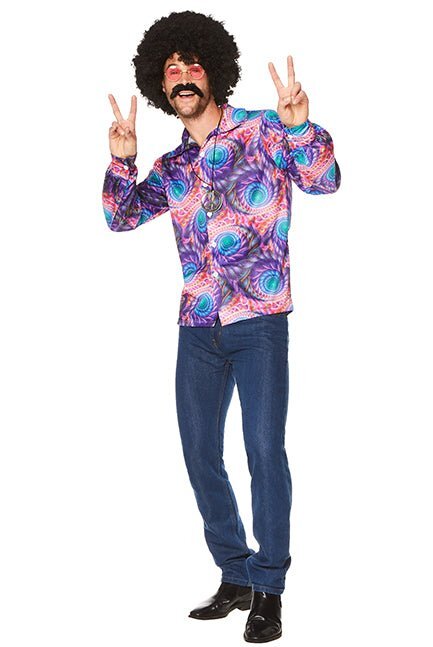 Hippie Boho Adult Shirt - Peacock Print