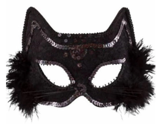 Fancy Black Cat Feathered Masquerade Eye Mask