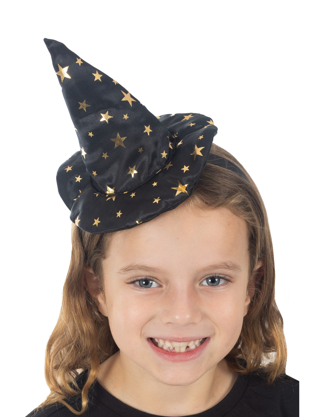 WITCH BLACK & GOLD STAR HEADBAND - CHILD, view 2