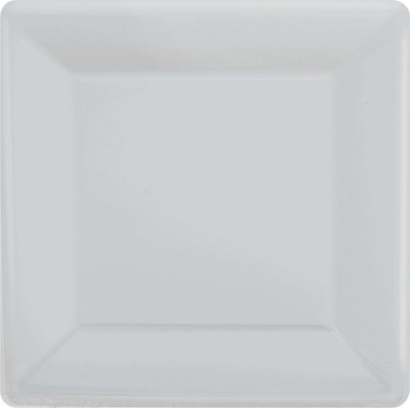 Paper Plates 23cm Square 20 Pk - Silver