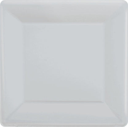 Paper Plates 23cm Square 20 Pk - Silver