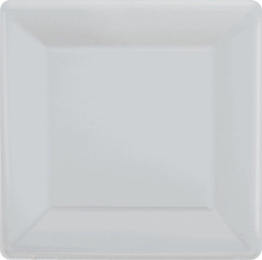 Paper Plates 23cm Square 20 Pk - Silver
