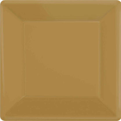 Paper Plates 23cm Square 20 Pk - Gold