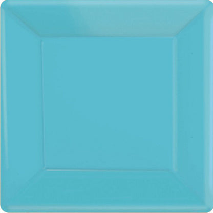 Paper Plates 23cm Square 20 Pk - Caribbean Blue