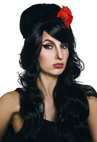 Amy Winehouse Inspired Black Beehive Wig