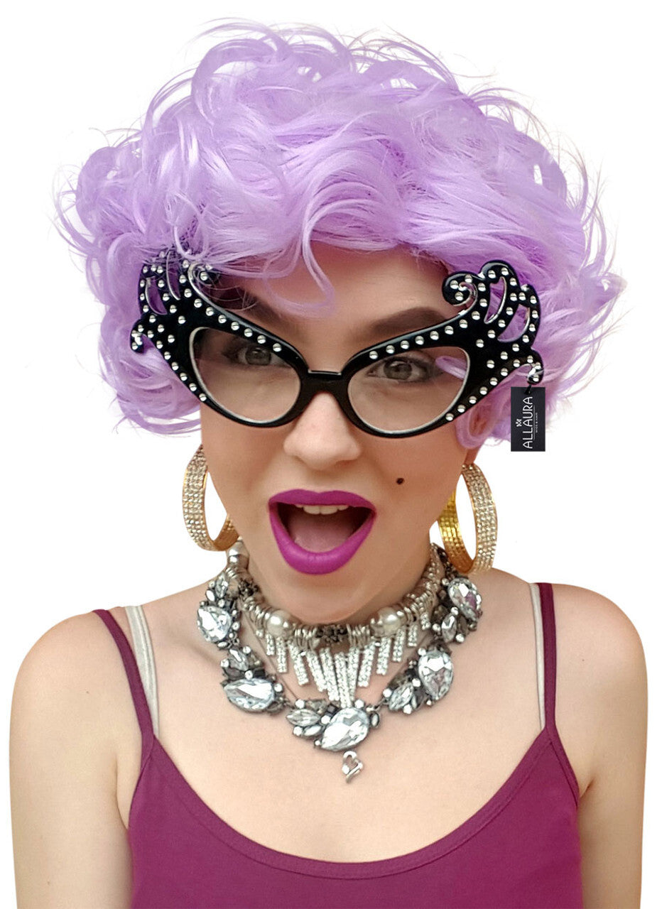 Dame Edna Inspired Purple Wig