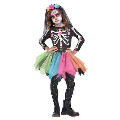 Mexican Sugar Skull Dress Kid's Costume