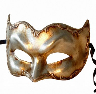 Antonio Zane Silver Deluxe Italian Masquerade Eye Mask
