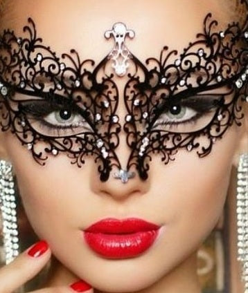 Bella Filigree Masquerade Eye Mask with Crystals