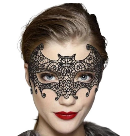 Black Bat Lace Masquerade Eye Mask