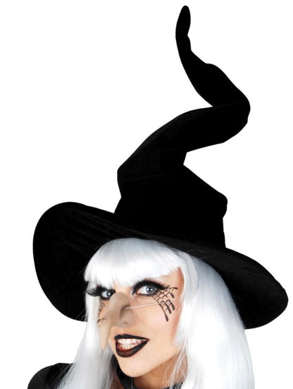 Black Velvet Wired Witch Hat