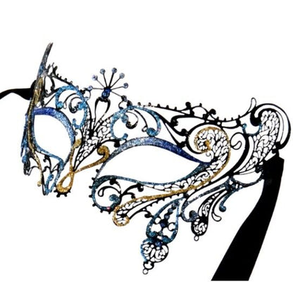 Blue Gatsby Deluxe Italian Masquerade Eye Mask