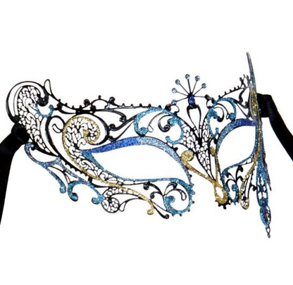 Blue Gatsby Deluxe Italian Masquerade Eye Mask