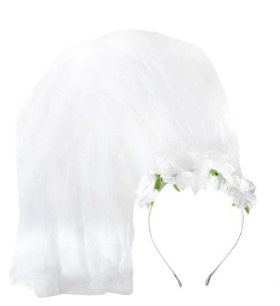 Hen's Party Floral Headband with Veil