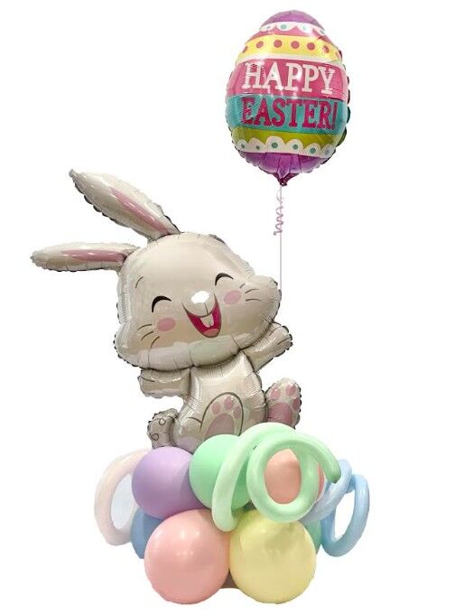 Happy Easter Bunny Balloon Stack