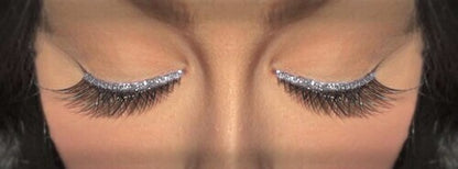 Eyelash - Black with Silver Glitter Trim