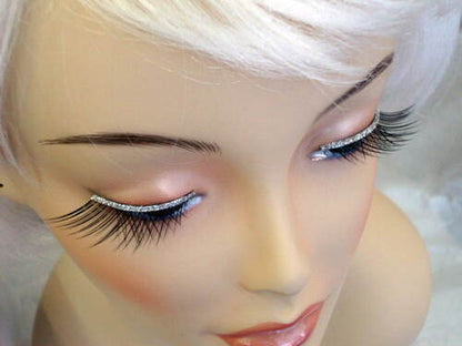 Eyelash - Black with Silver Glitter Trim