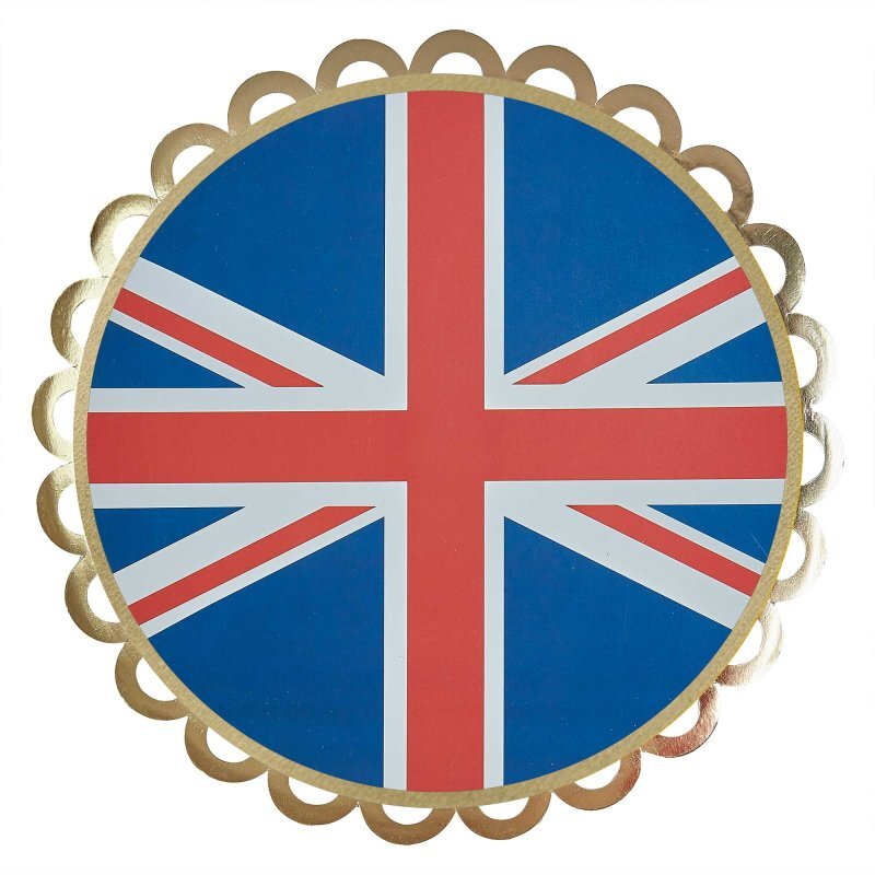 Coronation Party Union Jack Paper Plates - 8Pk