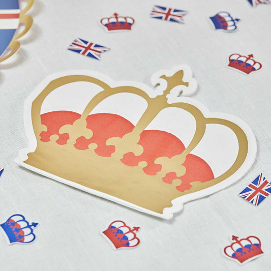 Coronation Party Gold Crown Napkins - 16 Pk