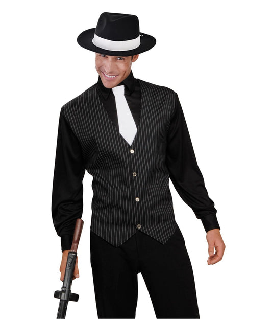 1920s Gangster Costume Kit - Shirt, Vest & Tie