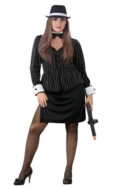 1920s Pinstripe Girl Gangster Adult Costume