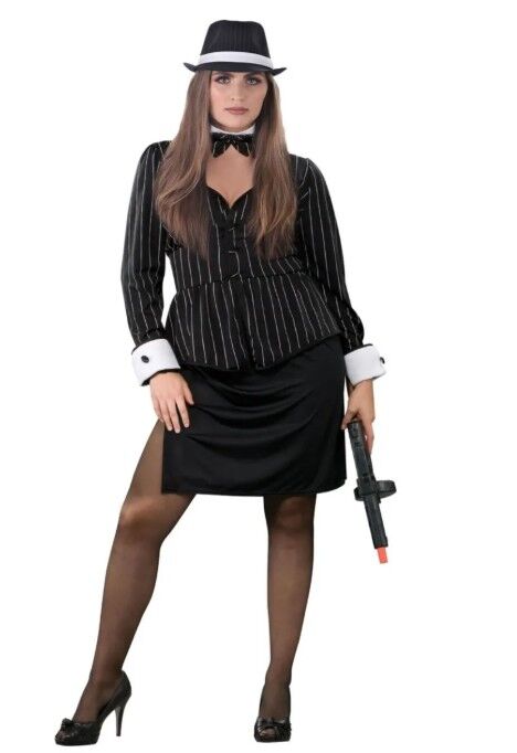 1920s Pinstripe Girl Gangster Adult Costume