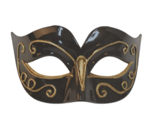 Elegant Black & Gold Masquerade Eye Mask