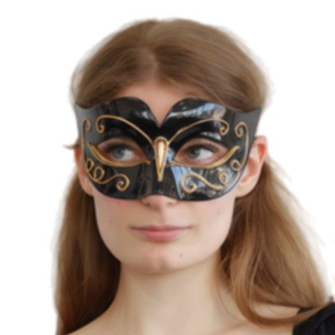 Elegant Black & Gold Masquerade Eye Mask