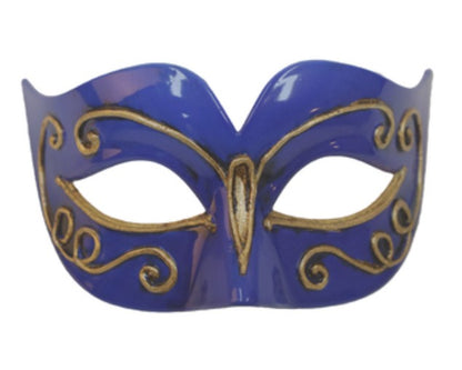 Elegant Blue Gold Masquerade Eye Mask