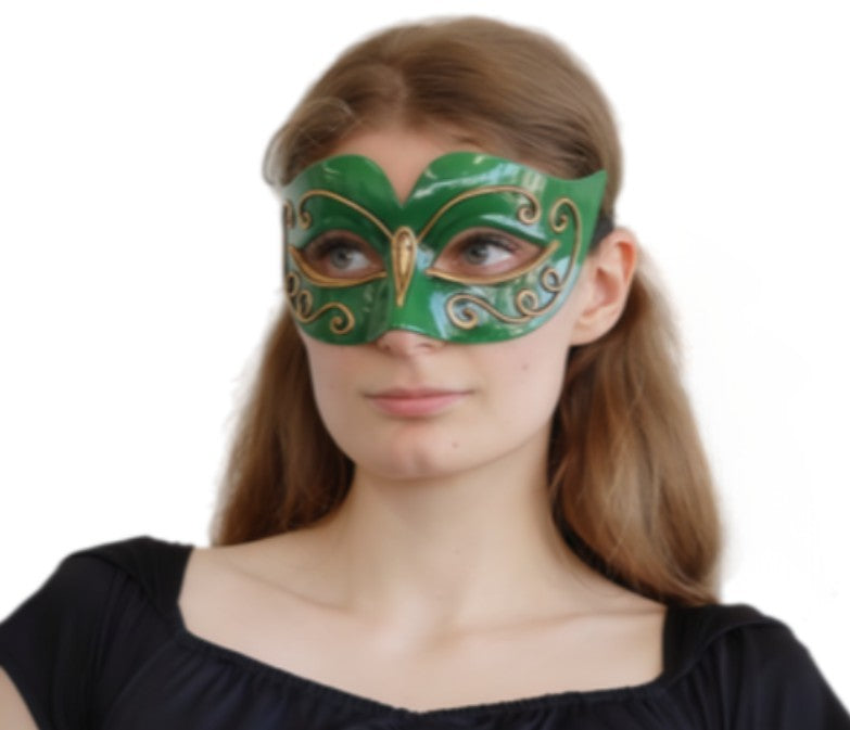 Elegant Green Gold Masquerade Eye Mask