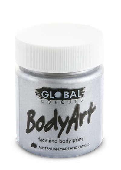 Global Face & Body Paint - Metallic Silver 45ml Tub