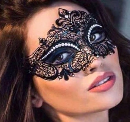Fleur Filigree Masquerade Eye Mask with Crystals