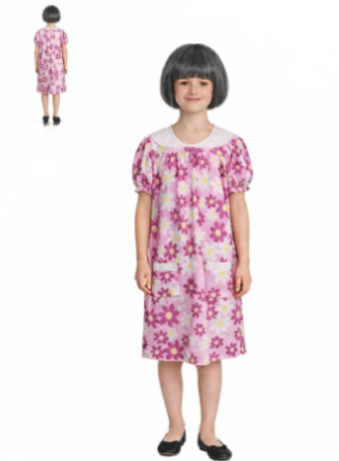 Old Lady Pink Floral Moo- Moo Kid's Costume