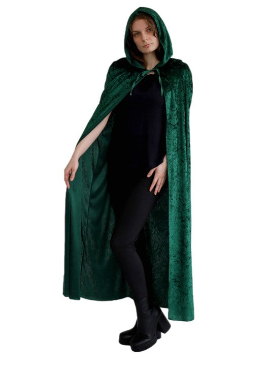 Green Velvet Hooded Cape