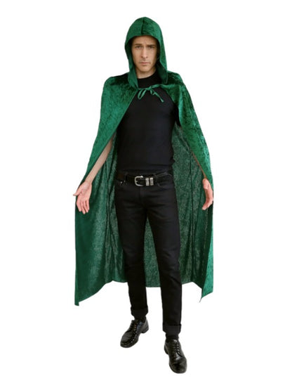 Green Velvet Hooded Cape