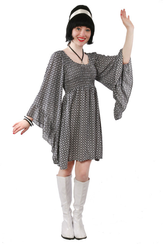 Go-Go Mini - Black & White Floral Hire Costume*