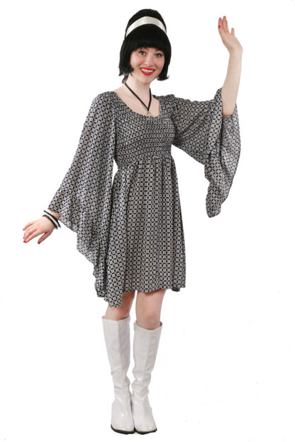 Go-Go Mini - Black & White Floral Hire Costume*