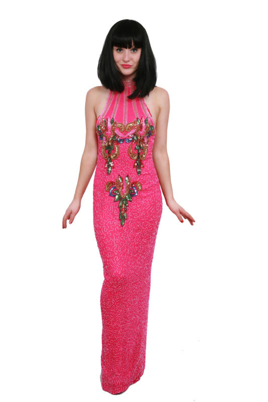 Beaded Glamour Dress - Pink Hire Costume*