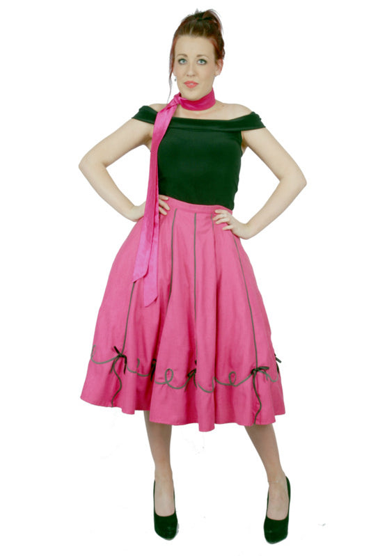 1950s Poodle Skirt Girl - Pink Twirl Hire Costume*