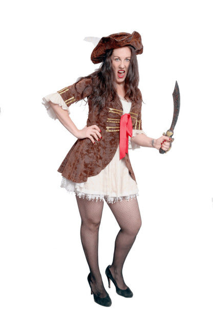 Pirate Girl - Brown Coat Dress Hire Costume*