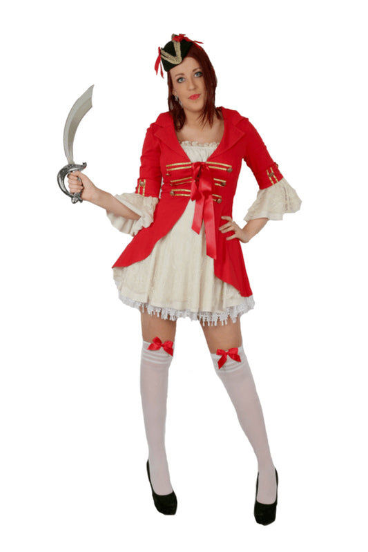 Pirate Girl - Red Coat Dress Hire Costume*